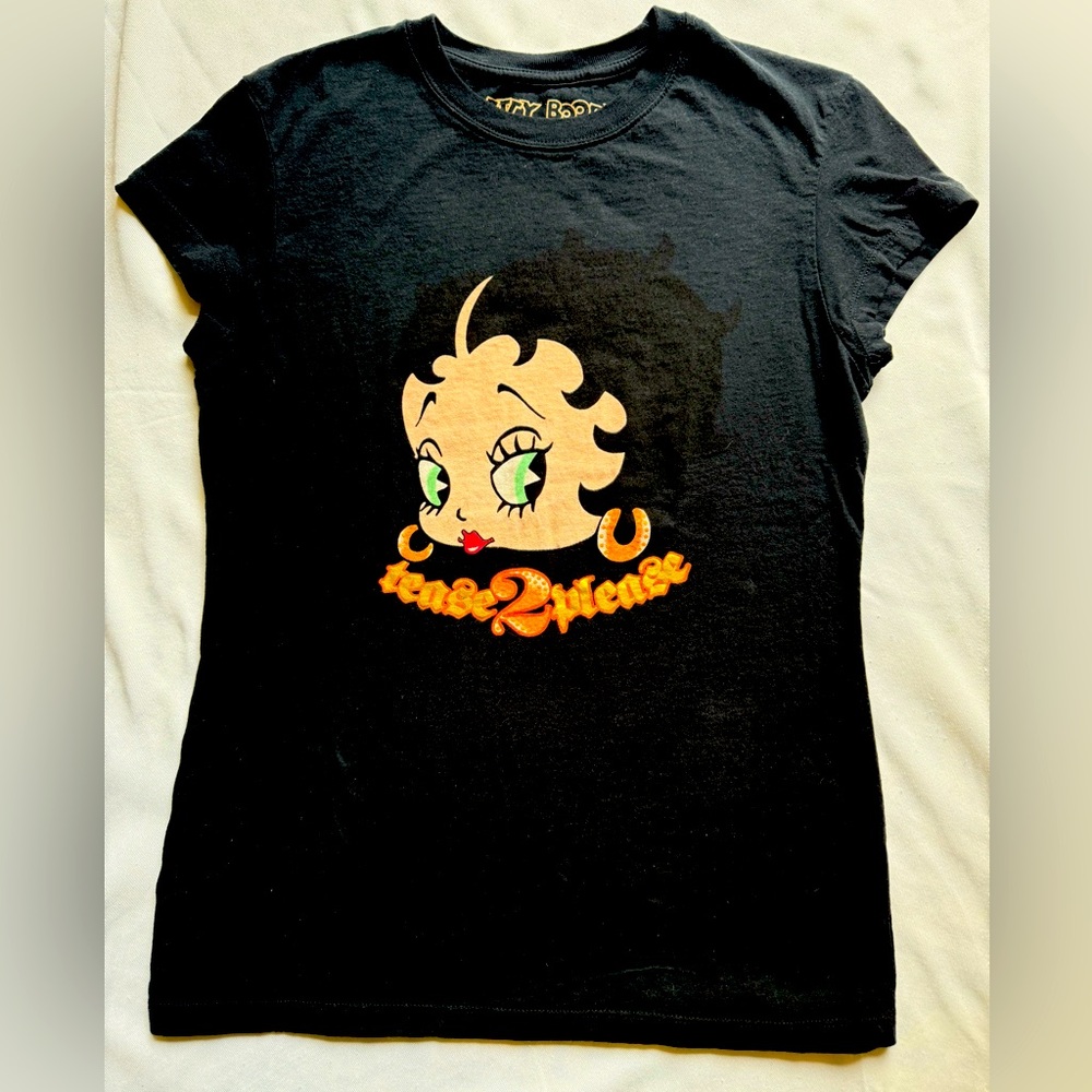 BETTY BOOP vintage black shirt size‎ Medium 100%cotton